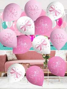 31 piezas/10 piezas Globos de látex rosas de 12 pulgadas con lazos, adecuados para decoración de fondo de fiesta de cumpleaños, decoración de boda, decoración de fiesta de propuesta, decoración del hogar para el Día de la Madre, fotografía al aire libre, decoración de fiesta de San Valentín, accesorios fotográficos, decoración de escenarios