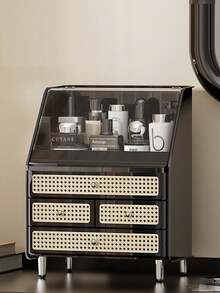 French Vintage Drawer Style Cosmetic Storage Box, Dust-Proof Desktop High-End Large Capacity Multi-Functional Skincare And Jewelry Organizer - Multicolor - View 2