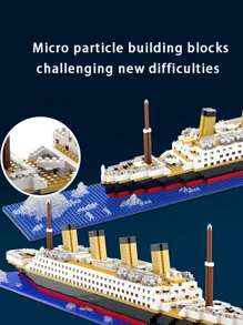 Luxury Cruise Ship Building Blocks DIY Assembly Micro Particle Model Decoration Stress Relief Toy For Adults