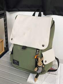 Mochila de gran capacidad, viene con accesorios, bolsa de viaje y exterior dual para actividades al aire libre, mochila escolar, esenciales para volver a la escuela - Verde militar - Ver 2