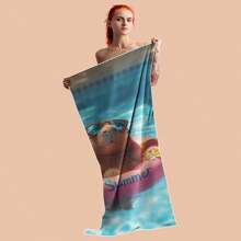 1pc Boho Style Capybara Beach Towel - Super Soft Microfiber, Lightweight, Sand-Proof, Quick Dry & Highly Absorbent. Suitable For Swimming, Surfing, Yoga, Camping - Machine Washable, With Tropical Summer Design And Capybara Artwork, Summer Must-Have Beach Themed Towel With Sand-Proof Fabric, Beach Accessory Travel Essentials Travel Accessories Beach Essentials