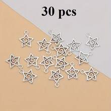 15/30/50 件锌合金螺旋星形吊坠，DIY 手链、耳环、项链工艺品 - 彩色 - 查看 17