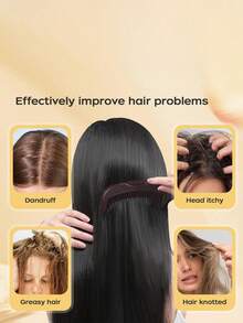 1 件自清洁去屑梳，打造更健康的头发和头皮 - 宽齿空心塑料梳，带刮痧手柄，适合油性发质，男女皆宜，采用 ABS 材料制成，光滑有光泽，非常适合头皮去角质和按摩，按摩梳 | 宽齿梳 | ABS 塑料梳