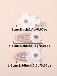 Set de 6 pinzas de cabello con pequeñas margaritas hechas a mano, accesorios de tela lindos para bebés - Multicolor - Ver 6