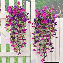 1/2pcs Artificial Flowers Morning Glory Rose Wisteria Basket Vine For Hanging Basket, Hanging Silk Flowers Fake Flowers Vine Wedding Car Decoration, Lintel Arch Decoration, Home, Dining Room, Bedroom, Birthday Party Decoration Materials, Table Decoration,Centerpieces,Artificial Flowers,Plastic Flowers, Valentine's Day, Gift Graduation,Garden Decor,Outdoor Plant,Gardening - Multicolor - View 6