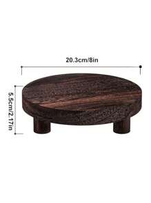 Wooden Risers For Display Wood Pedestal Stand Mini Tray Stand Round Wooden Pedestal Holder Rustic Riser For Decor Tiered Tray Decor Home Kitchen, Distressed Wood Risers Farmhouse Pedestal Display Stand Rustic Pedestal Stand Beaded Decor For Tiered Trays Home (Brown)