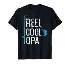 Reel Cool Opa Fishing Father's Day Gift For Fisherman Opa T-Shirt!SP Gifts For Babies - Black - View 1