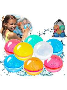 Wiederverwendbare Wasserbälle, selbstschließende nachfüllbare Wasserbälle, weiche magnetische Silikonwasserbälle, Wasserspielzeug, Wasserpark, Sommerfest (Farbe und Stil sind zufällig)