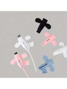 3pc Data Cable Protection Case – Soft Silicone Cable Protectors For Mobile Phone And Laptop Charging Cables – DAY Design For Enhanced Durability – Comfortable And Effective Cable Protector For Chargers And Cords Charger Accessories, Phone Accessories