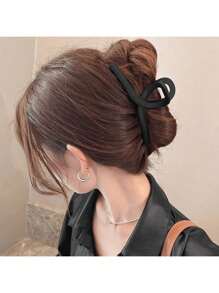 4 pezzi/1 pezzo Fermagli per capelli in plastica leggera da donna, misura grande, 11,2 cm/4,41 pollici, bianco/nero/kaki/marrone, semplici ed eleganti, adatti per uscite quotidiane, lavaggio del viso, bagno, trucco e coordinamento degli outfit, per il ritorno a scuola