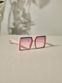 1pc Fashionable Pink Ombre Oversized Square Frame Fashion Glasses Christmas Winter Christmas Gifts