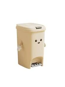 Large Capacity Rectangular Plastic Trash Can With Pedal, Double Opening, Deodorizing Sealed, Foot-Activated, No Power Needed, For Kitchen And Living Room, Polished Surface