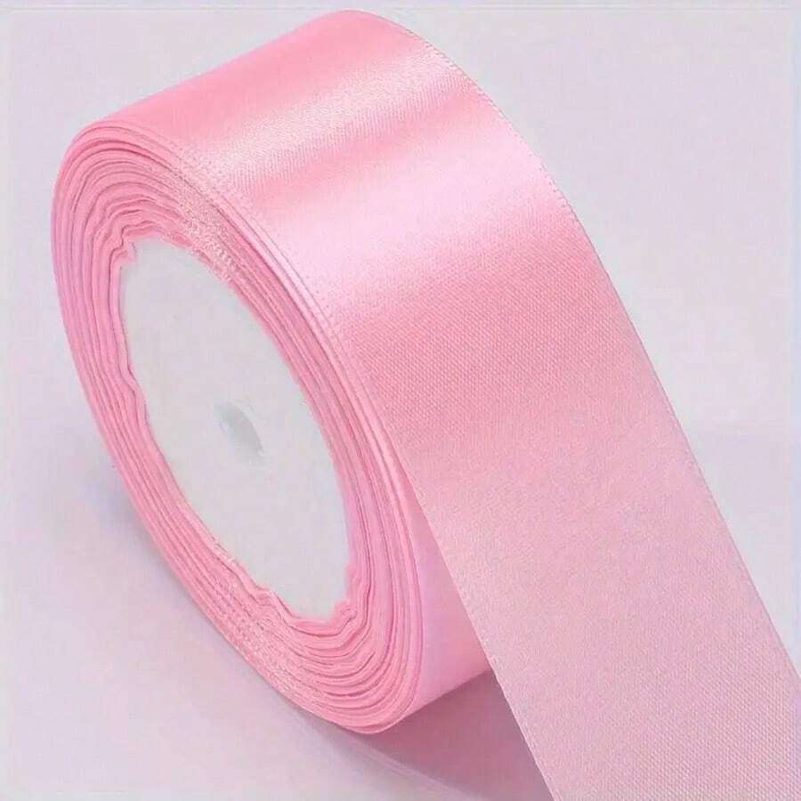 1 Roll 25 Yards 22m Long Pink Woven Ribbon, Multi-Size Options, Great ...