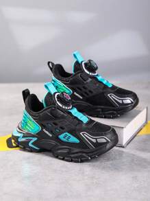 Zapatillas de calle con estilo urbano para adolescentes, tejidas, transpirables, con suelas suaves y antideslizantes, y hebillas giratorias, adecuadas para actividades al aire libre para niños