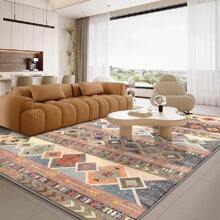 Großer Teppich/Campingdecke geeignet für Innenhof/Innenbereich, mit personalisierten bunten Boho-Mustern, hergestellt aus hochdichtem Material mit rutschfester Unterseite, farbbeständig, abriebfest, sehr saugfähig, geeignet für Holzböden und Außenbereich, leicht zu transportieren, das verstärkte Material bietet ein angenehmes Fußgefühl, Eingangsbereich Dekor Badezimmer Küche Dekor