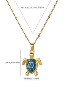 1PC Mode Groene Schildpad Kettingen Voor Vrouwen Goud Kleur Rvs Zeeschildpad Hanger Ketting Bruiloft Esthetische Boho Sieraden Gift