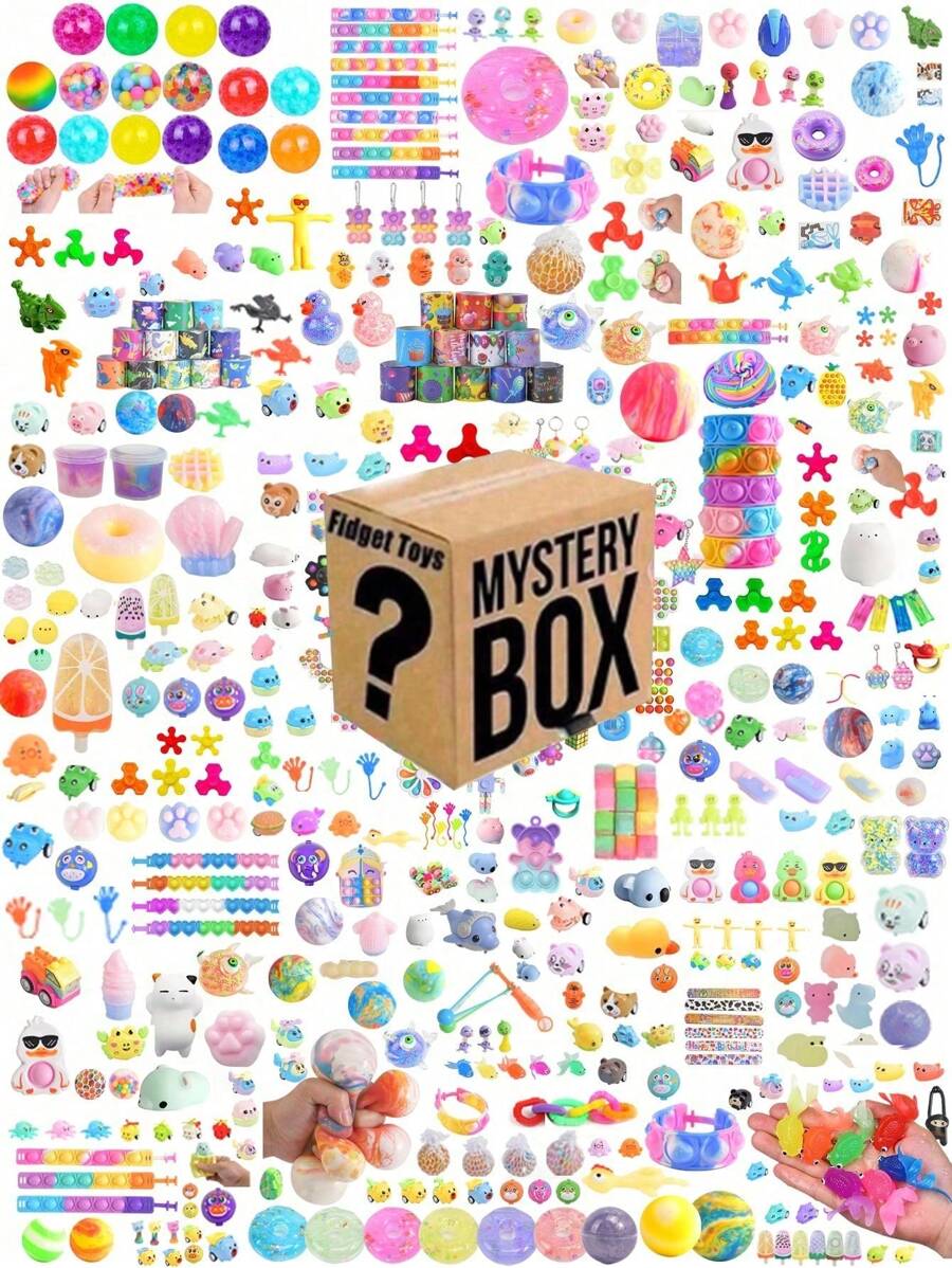 10PCS/20PCS/36PCS/52PCS Random Fidget Toys Mystery Gift Box Surprise Fidget Set Antistress Relief Toys Prize Box,Give Away,Gifts Prize Box, Give Away, Gifts For Party/Easter Day