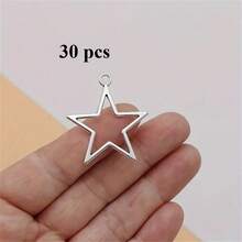 15/30/50 件锌合金螺旋星形吊坠，DIY 手链、耳环、项链工艺品 - 彩色 - 查看 28