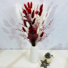 55 Red Bouquets Of Boho Style, Pampas Grass Mixed Bouquet, Perfect For Easter-Halloween-Christmas-Valentine's Day-DIY Handmade Flowers-Home Desktop Decoration