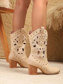 Bohemian Style Rivet Detail Woven Fabric Summer Vacation - Apricot - View 2