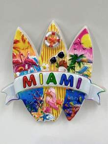 1pc US City Fridge Magnet, Creative 3D Raised Souvenir Travel Magnet, Personalized Home Decor - Multicolor - View 13