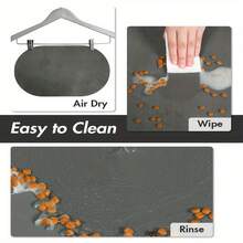 1 件灰色椭圆形宠物垫吸水食物垫防滑速干饮水器地毯适用于宠物狗猫家居房间用品狗用品、狗用品、猫用品、小狗保管食物、狗食垫、猫食垫 - 彩色 - 查看 5