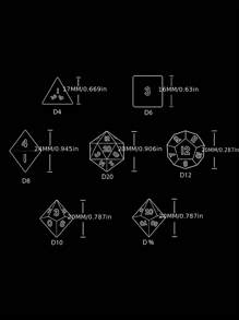 7pcs/Set Fantasy Polyhedral Dice Set For D&D, Coc - Suitable For Over 14 Years Old, Party Game,Tabletop Game, Role Playing Game Dice Set