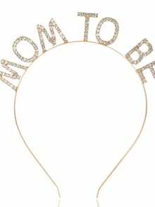 准妈妈水钻皇冠和准妈妈脚印肩带套装，适用于宝宝性别揭晓派对、迎婴派对、准妈妈礼物、迎婴派对礼品和装饰品