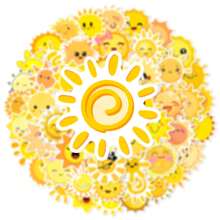 50 adesivos de desenho animado fofos com rabiscos de sol para bagagem, brinquedos, garrafas de água, decoração de festa de aniversário, adesivos infantis