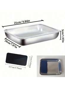 5 pezzi Set contenitori per alimenti in acciaio inossidabile con coperchi trasparenti - Grandi contenitori quadrati per carne, frutta e verdura - Perfetto per campeggio, uso esterno e domestico, contenitori organizzati e impilabili per la cucina - Ideale per uso domestico e all'aperto, essenziali per il campeggio|Contenitori impilabili|Conservazione durevole, Contenitori in acciaio inossidabile