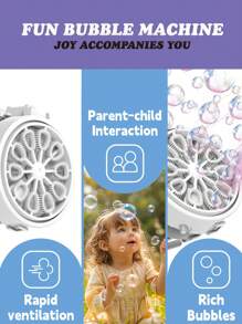 Kids Automatic Bubble Machine Toy With Large Capacity Storage, Outdoor Friend Gathering Bubble Blower, One-Button Bubble Maker (Excluding Batteries & Bubble Solution)