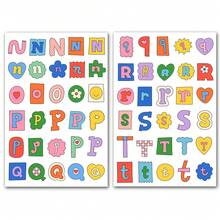 8 piezas de pegatinas con letras del alfabeto de dibujos animados lindos, calcomanías autoadhesivas reutilizables para portátiles, teléfonos y talla grande - colores surtidos, útiles escolares, de vuelta a la escuela - Multicolor - Ver 3