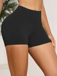 Short de sport extérieur pour femmes, short taille haute de couleur unie avec effet push-up, confortable et respirant, style polyvalent pour l'été