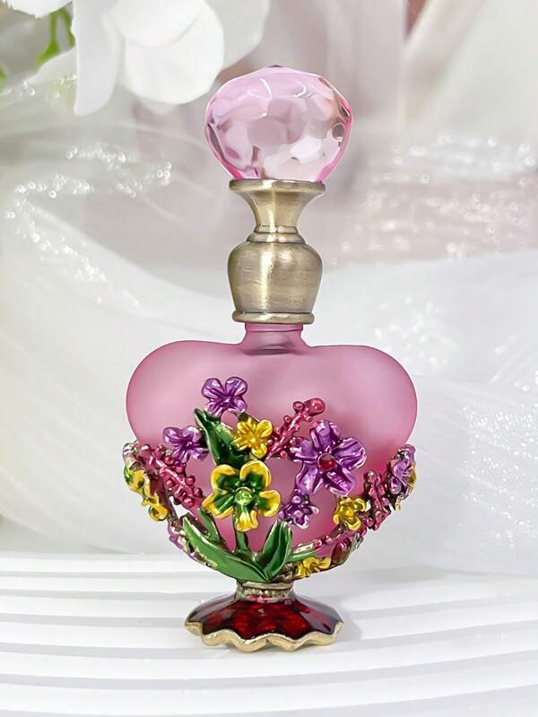 Vintage inspirierte 5ml Herz-förmige Glasparfümflasche - nachfüllbarer Halter für ätherische Öle & Düfte, PVC-frei, nur Handwäsche, handgemacht