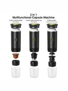 Cafetera espresso portátil con puerto Tipo-C, autocalentable, para preparar bebidas calientes y frías, compatible con café molido y cápsulas, adecuado para autocaravanas, senderismo y uso en la oficina, de vuelta a clases - Multicolor - Ver 3