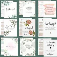 30pcs Modern Time Capsule Wedding Greeting Cards Set, Wedding Blessing Cards Creative Game Guest Book Replacement, Fashionable German Wedding Ceremony Decors Summer Birthday Gifts Beach Back To School School Supplies Room Decor