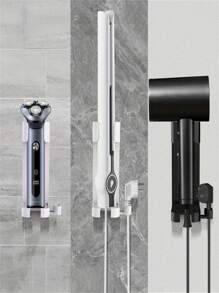Adjustable Curling Iron, Electric Shaver Stand, Self-Adhesive Wall-Mounted Multi-Functional Stand Suitable For Electric Toothbrushes, Air Conditioners, Remote Controls, Toothpaste, Bathroom Storage Boxes, Can Accommodate Most Different Sizes Of Electric Shavers, Razors, Toothbrushes, Toothpaste, Air Conditioner Remote, Phones, Etc. Back To School