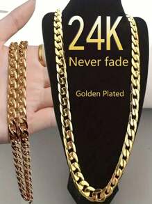 Collier chaîne en acier inoxydable plaqué or 18 carats de 8 mm pour hommes, bijoux hip-hop, chaîne minimaliste, cadeau, ensemble de colliers larges de style punk hiphop cowboy, colliers chaîne en acier inoxydable de style de rue pour hommes