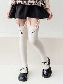 1 Pair Girls Cartoon Breathable Elastic Knee-High Socks, Suitable For Casual, Holiday, Birthday Party, Daily Wear - Multicolor - View 10