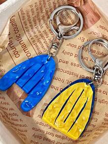 1 pieza Llavero de acrílico con patrón de onda de agua, estilo INS, accesorio colgante con diseño de piscina, regalo pequeño creativo