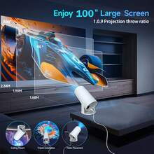 1080P Full HD Portable Video Projector, Support Smartphone & Laptop Connection, Mirroring & Projection, Home Theater & Outdoor Camping Movie Projector, Compatible With HDTV, Gift Idea, Built-In Speaker - White - View 8