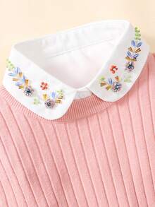 1pc Handmade Beaded Versatile False Collar, Decoration For Sweaters, Sweatshirts, Work Shirts, Spring And Autumn - Multicolor - View 2