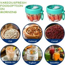 1pc Pink Oatmeal Cup Portable Yogurt Bowl With Lid And Spoon Breakfast Bowl Yogurt Fruit Rake Sugar Water Dessert Bowl Bird's Nest Bowl Breakfast Cups