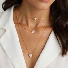 Colar dourado em Y com strass e pérolas artificiais, design elegante, adequado para uso diário feminino, presente de amizade, festa, acessórios de joalheria premium, colar multicamadas de aço inoxidável
