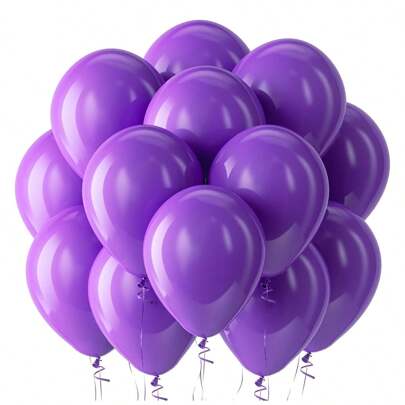 Globos de látex morados de 5/10/12/18 pulgadas - 10/30/50/70/90 piezas Globos redondos de helio para cumpleaños, bodas, aniversarios, revelaciones de género, duchas, celebraciones de graduación, despedidas de soltero, inauguraciones de vivienda, decoración del hogar