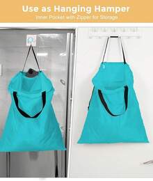 Travel Laundry Bags, 2 Pack Dirty Laundry Travel Bag, Foldable Dirty Clothes Bag For Traveling, Washable And Small Laundry Bag With Handles For Suitcase, Gym, Camping, Black Grey - Rose+Teal - 查看 7