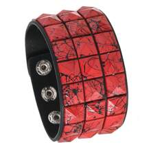 1pc Punk Style Multicolor Square Rivet Bracelet, Fashion Bangle For Men And Women, Street Casual, Club, Halloween, Simple Design To Showcase Unique Personalized