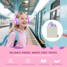 Noise Cancelling Headphones For Kids, Wireless Headphones, 40 Hours Playtime, Safe Volume 74/85/94dB, Type-C Fast Charging, Built-In Microphone, Gift For Kids