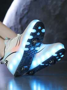 Classic, Fashionable, Cool, And Comfortable LED Rechargeable Light Up Roller Skates Suitable For Teenagers And Adults, For Casual And Fast Rolling