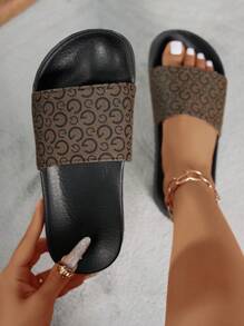 Damen karierte Kissen Hausschuhe, leichte weiche Boden Haus- & Badeschuhe, modische Sommer Strandschuhe